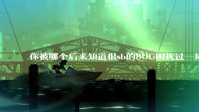 你被哪个后来知道很sb的BUG困扰过一周以上吗？